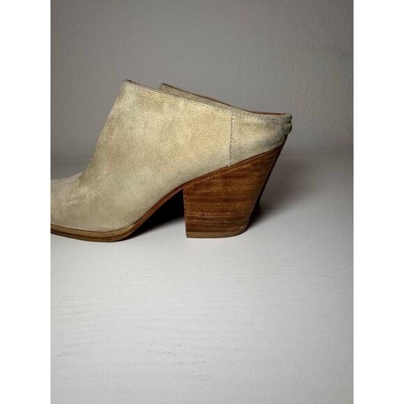 Rachel Comey Womens Mars Mules Suede Bone Size 7 Wood Heel Boot - Picture 5 of 7